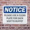 Signmission Please Use Clean Plate For Each Visit To Buffet, 14 in W x Rectangle, Plastic OS-2PACK-NS-P-1014-L-17611 - alternate 7